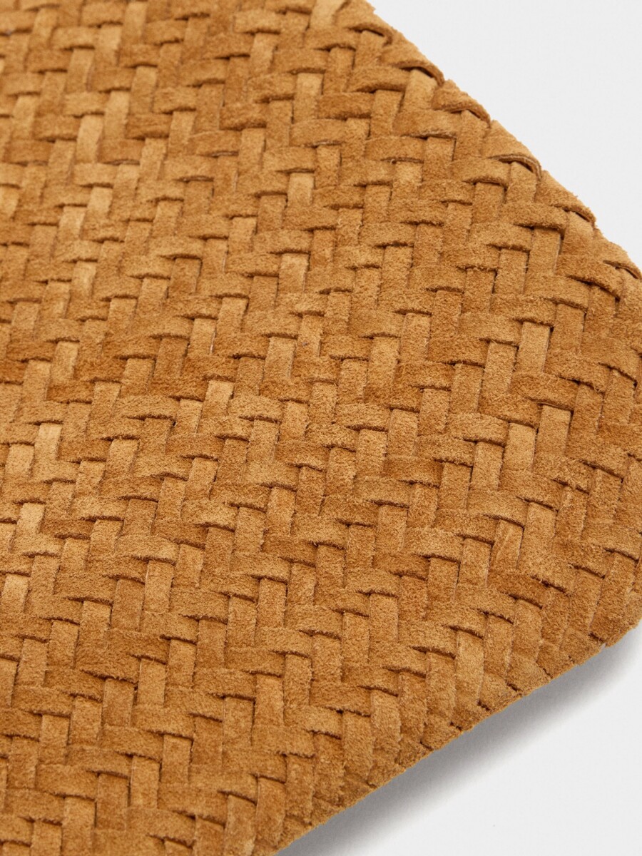 Bolso Shopper De Piel Trenzada camel