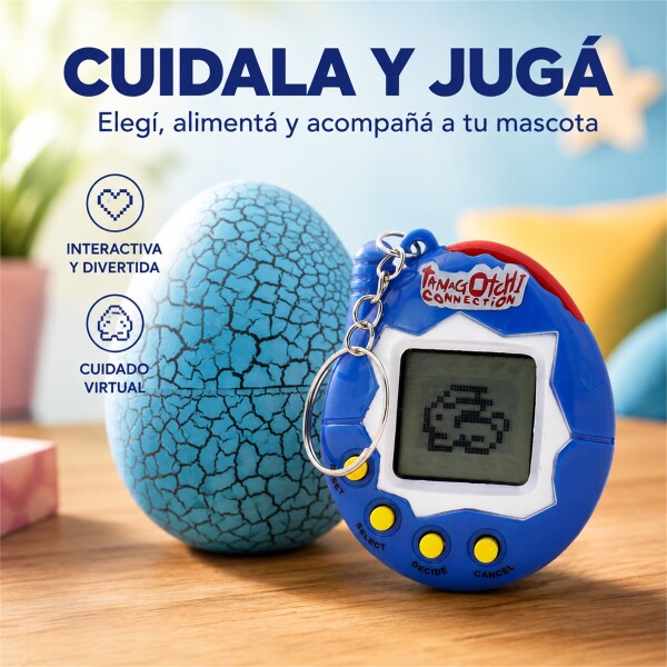 Juego de Mascota Virtual con Huevo y Consola Llavero Azul 1