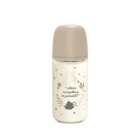 Mamadera Vidrio 240ml 3m+ wonder beige