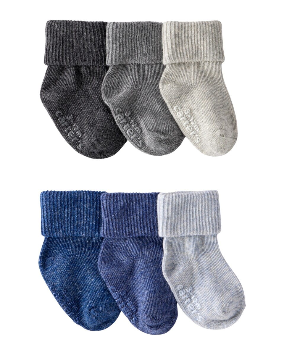 Pack seis pares de medias de algodón, con puños 