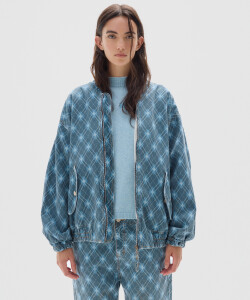 Campera Bomber Print Blue