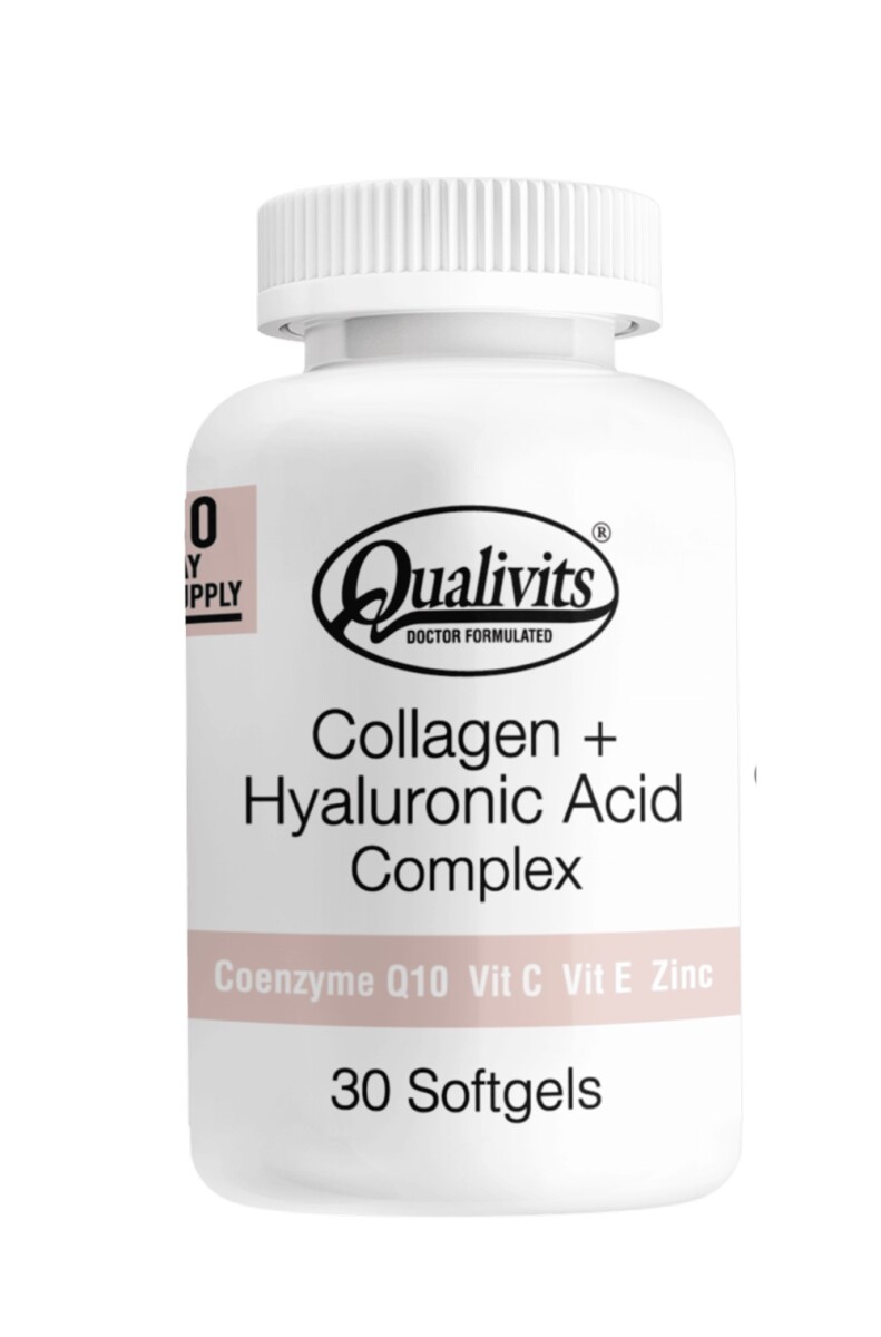 Qualivits Colágeno + Ácido Hialurónico Complex 30 Softgels | Suplemento Antiedad y Reafirmante 