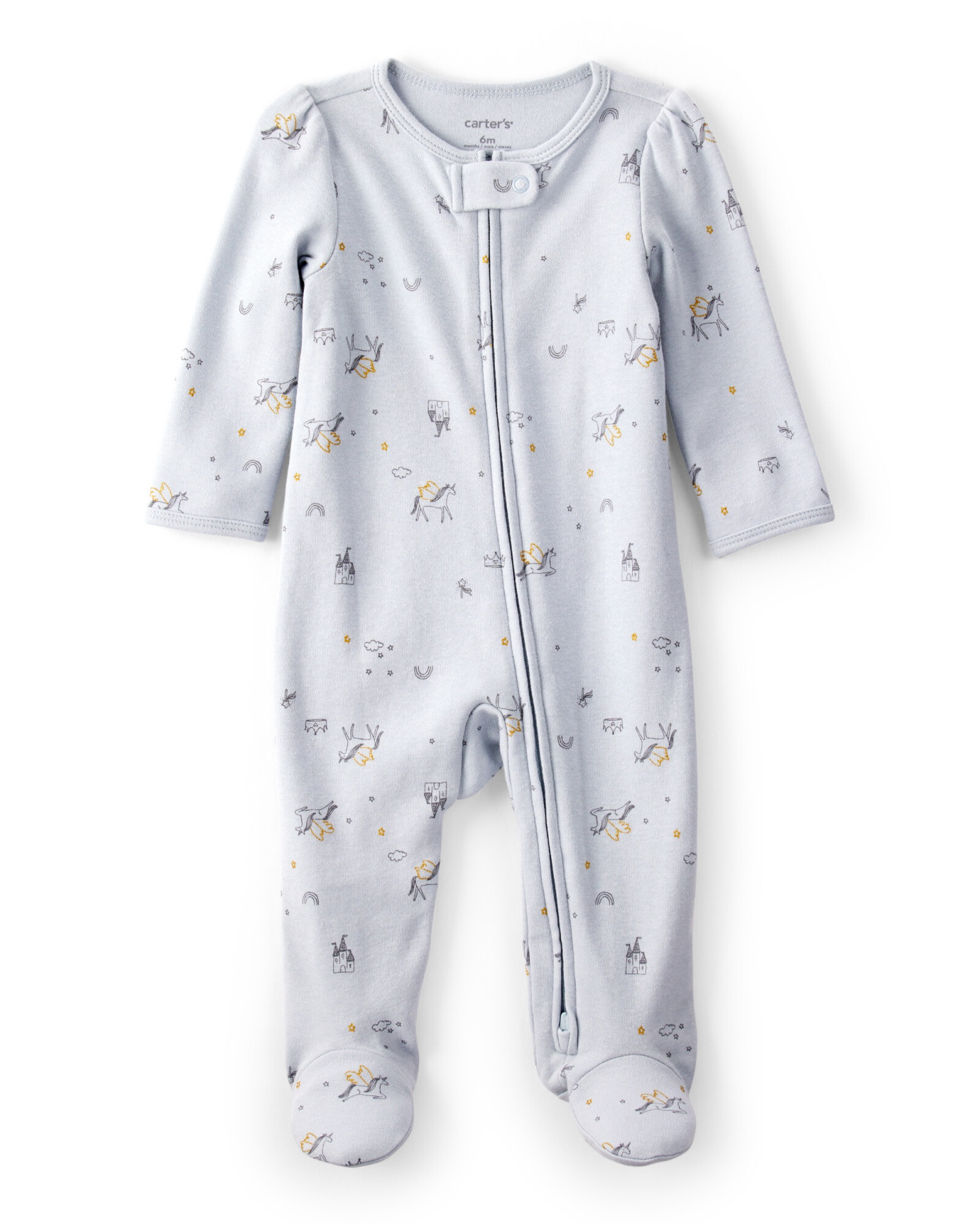 Pijama una pieza de algodón, con pie, diseño unicornios Pijama una pieza de algodón, con pie, diseño unicornios