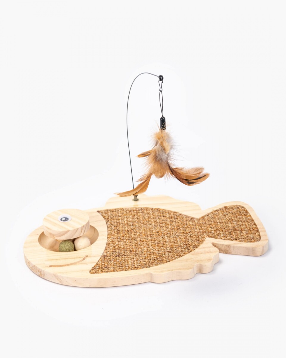 Juguete interactivo gatos madera y fibra de sisal Pez 35*32*30cm - Juguete Interactivo Gatos Madera Y Fibra De Sisal Pez 35*32*30cm 