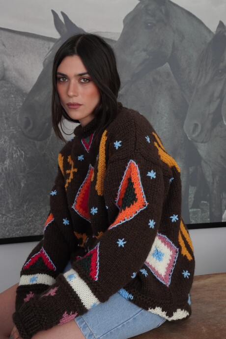 Sweater Gitano Lana Base Chocolate