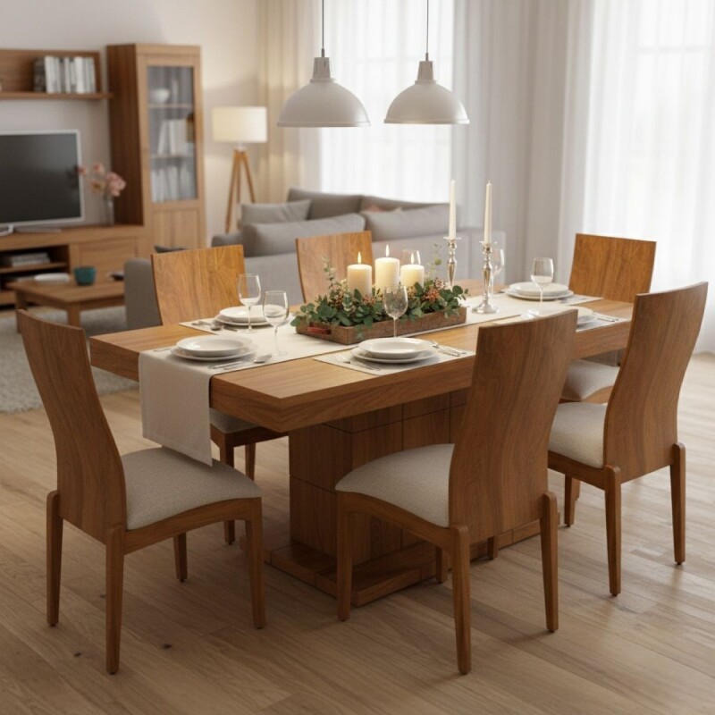 JUEGO COMEDOR PLA 6 PUESTOS - CREMA 305540/SE (CD) Unica