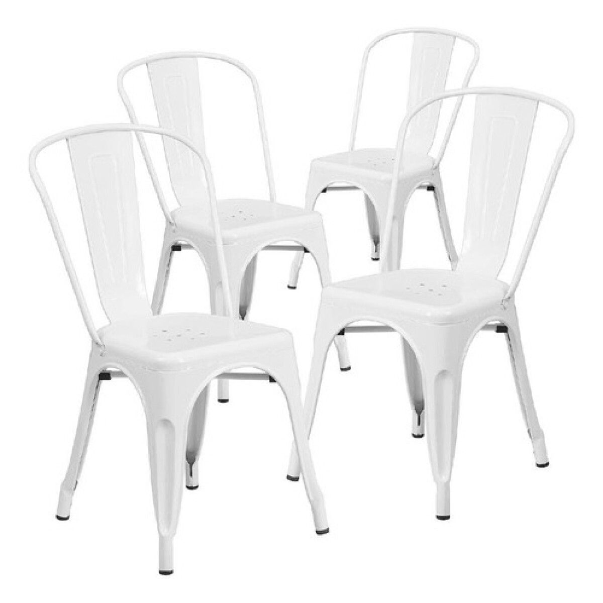 Pack 4 Sillas Tolix Lumax Varios Colores - Blanco 