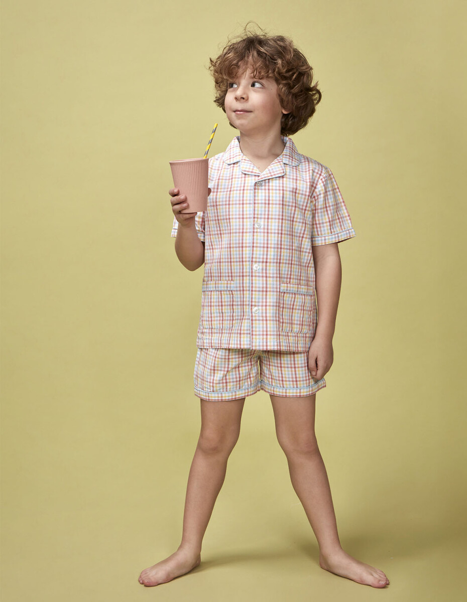 Pijama Cuadros - Blanco 