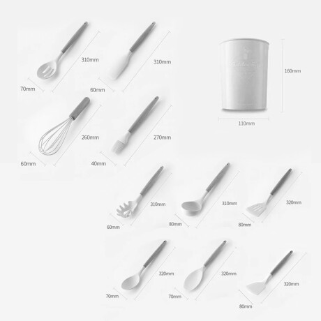 Set Cocina Antiadherente 17P c/Juego Batería Brinox + Menage Gris