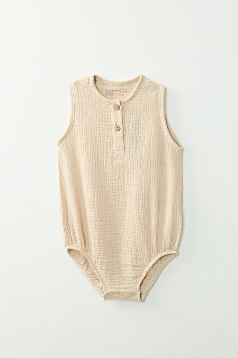 Body sin mangas bambula - Beige 