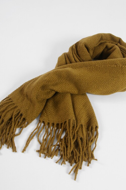 Bufanda tejida lisa mostaza