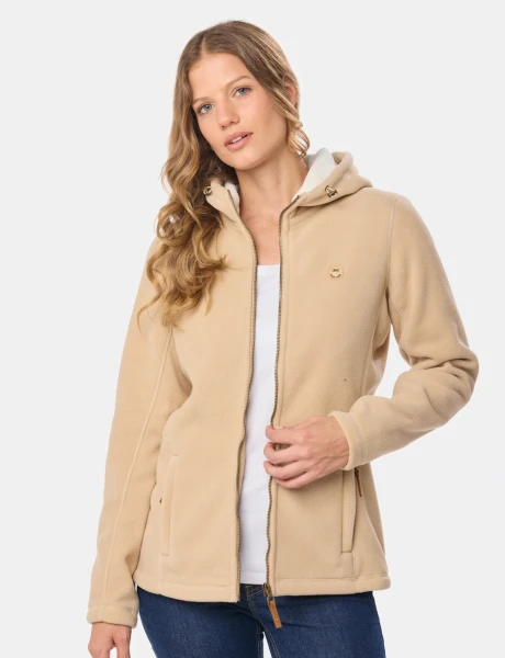 CAMPERA POLAR CON CAPUCHA Beige
