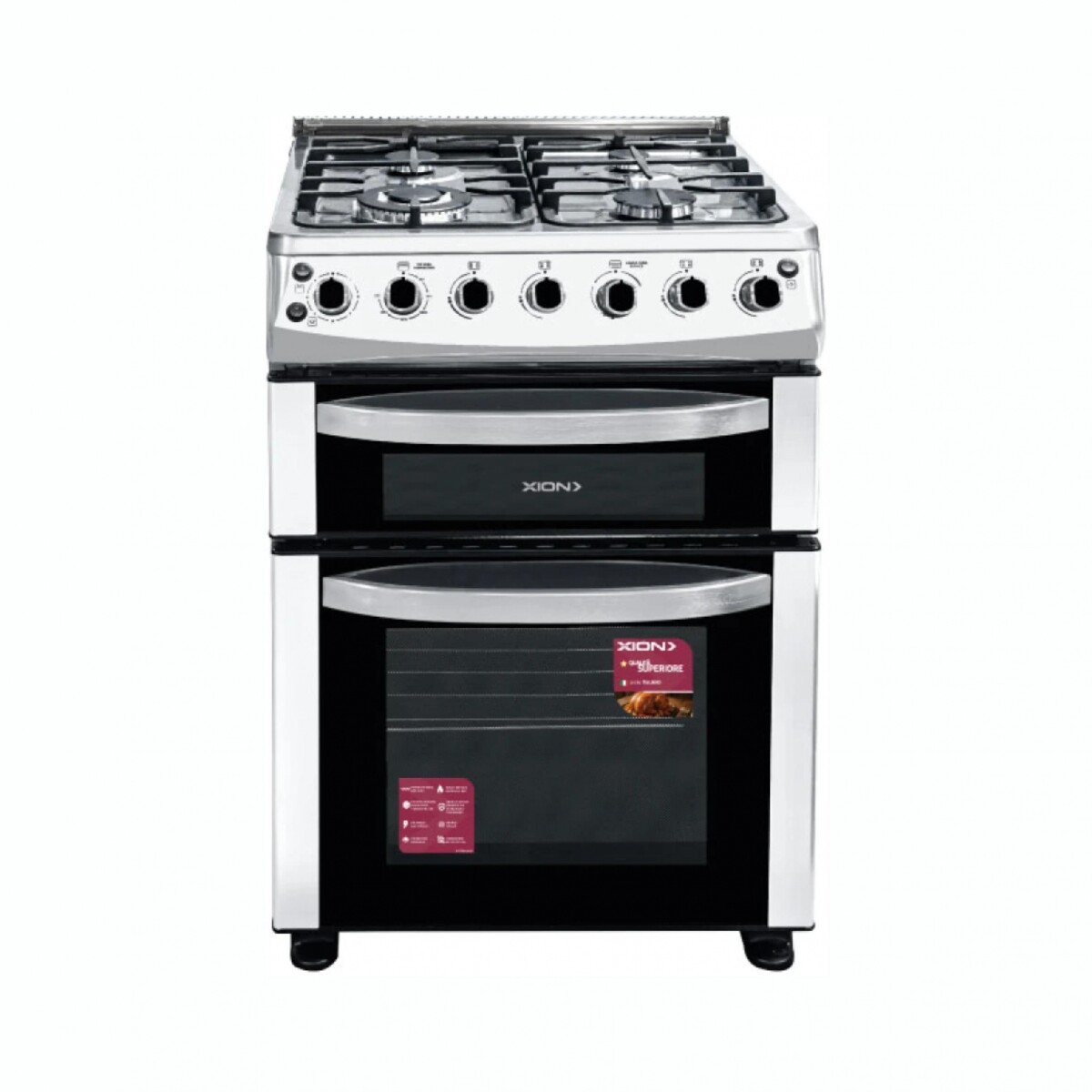 Cocina Combinada Doble Horno XION XI-CO6020DX 4 Hornallas 