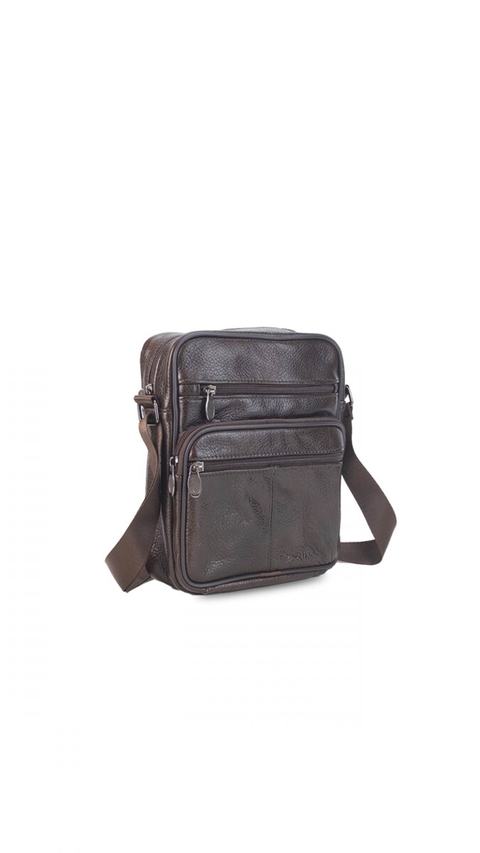 MORRAL CUERO TACUME - CHOCOLATE 