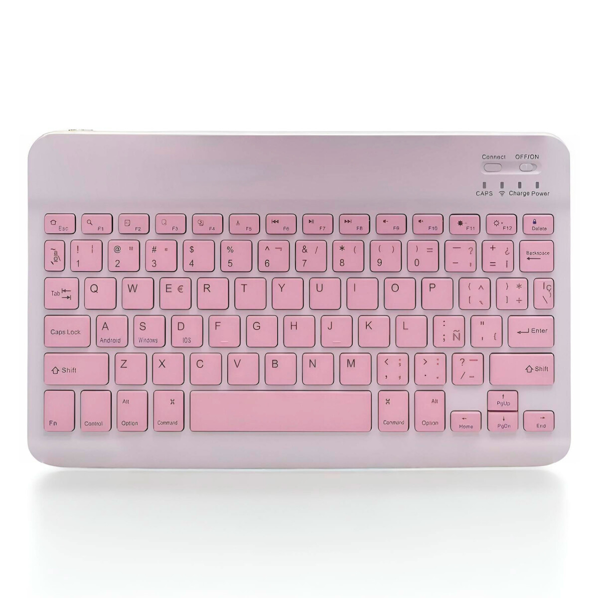 Teclado + Mouse Inalambricos Bluetooth Ultra Finos Elegantes - Color Rosa 