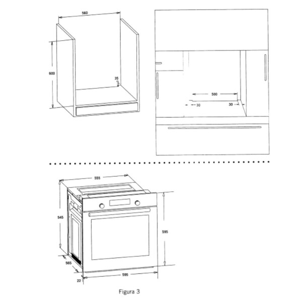 HORNO ELECTRICO JAMES EMPOTRABLE MOD.HEE-BKD