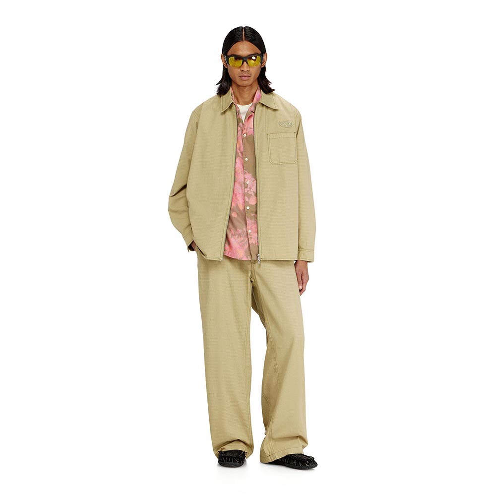 Camisa Para Hombre S-Alias-Zip Beige