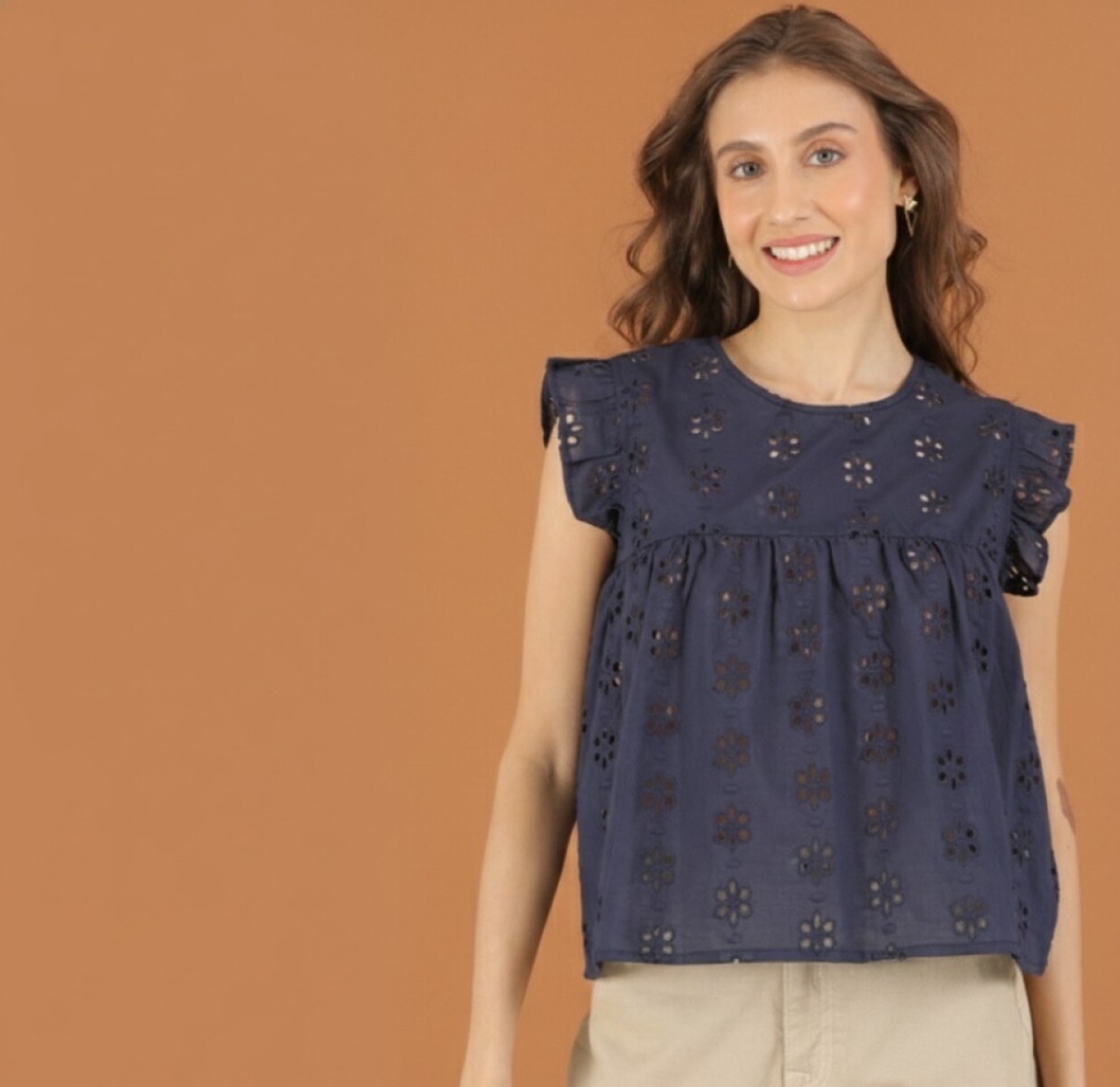 Blusa de Broderi. - Azul 