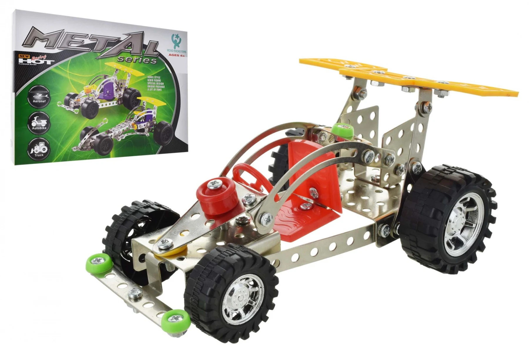 JUEGO PARA ARMAR AUTO DE CARRERAS DE METAL 1248-018 
