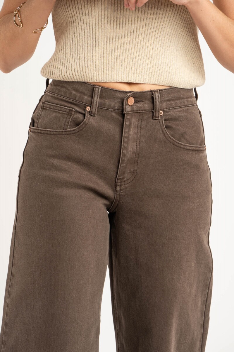 Jean Wide Leg Marron