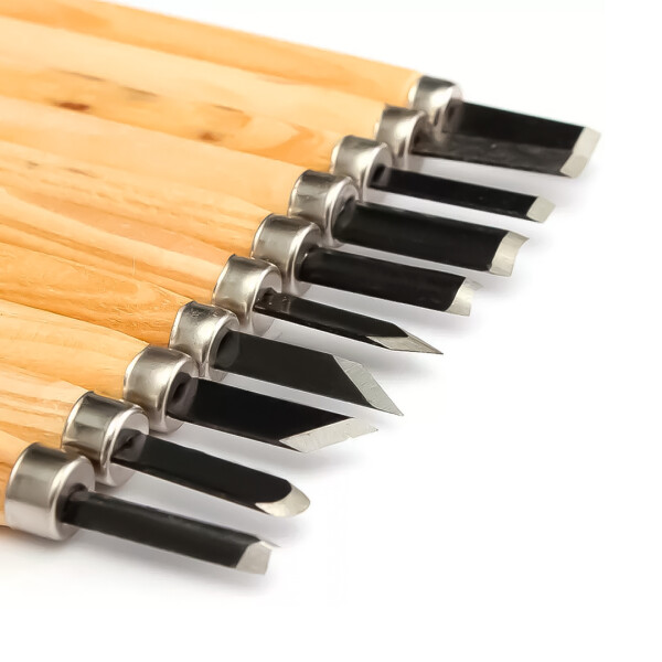 Set de Cincel Gubias Conjunto para Tallado de Madera de 10 Piezas Set de Cincel Gubias Conjunto para Tallado de Madera de 10 Piezas