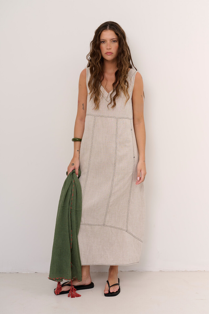 VESTIDO LINO VIVI BEIGE