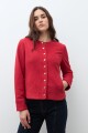 Chaqueta simil gamuza botones metálicos rojo