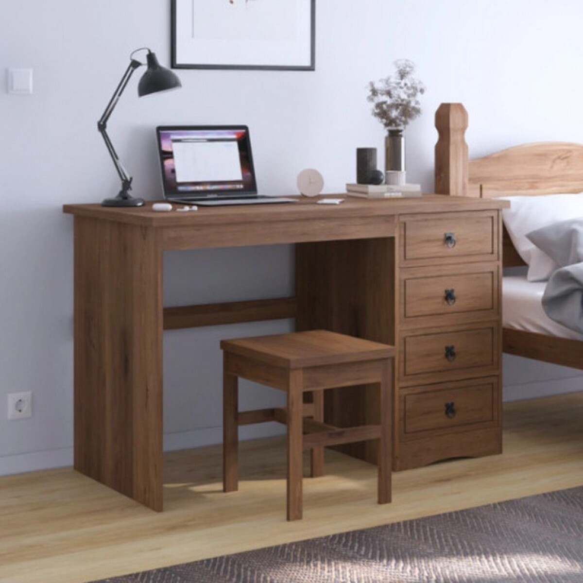 ESCRITORIO 4 CAJONES NOGAL 