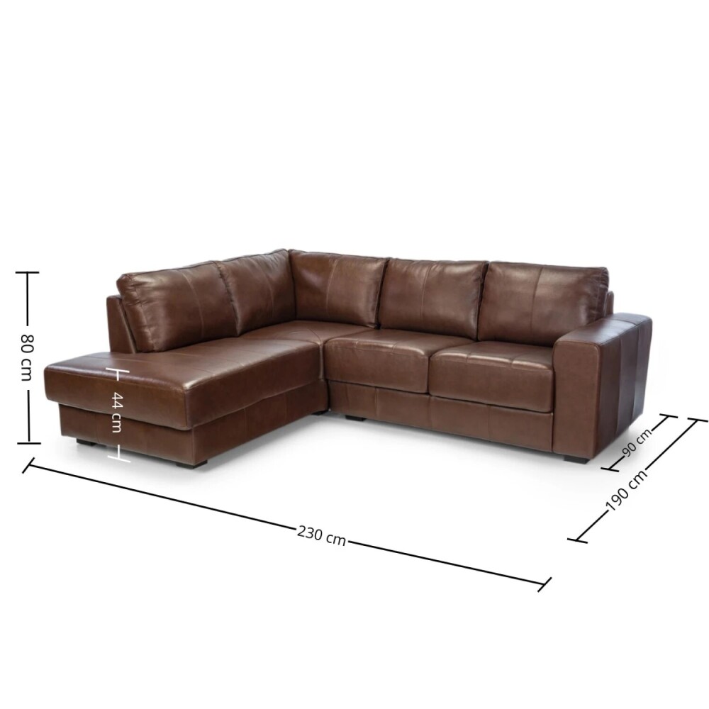 Sillón Lux - 3 Cuerpos Caramelo - Chaise izquierdo