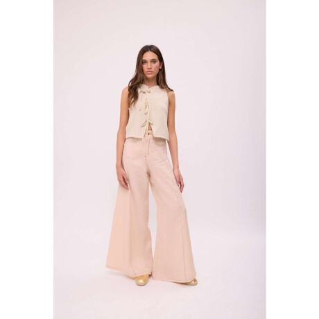 Pantalon Wide Xl Linen Ss26 Manteca