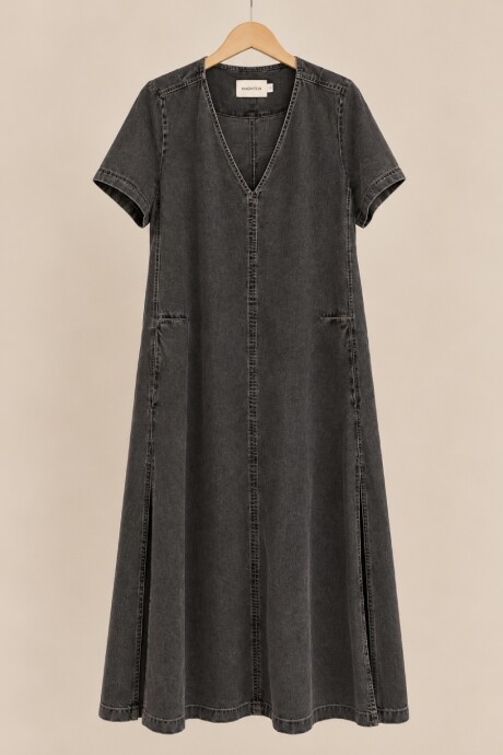 Vestido Polonio Denim Negro