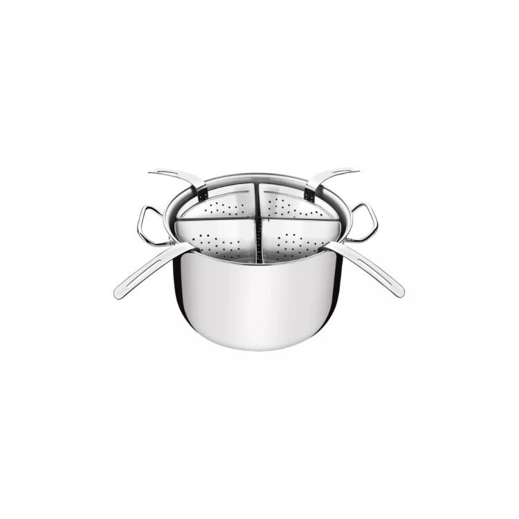 Olla Pastera Tramontina Profesional 30cm 13,5 lts 4 Cestos PLATEADO