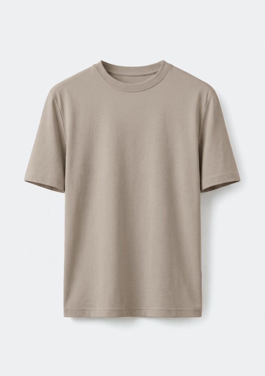 CAMISETA BÁSICA SÚPER COTTON - BEIGE 
