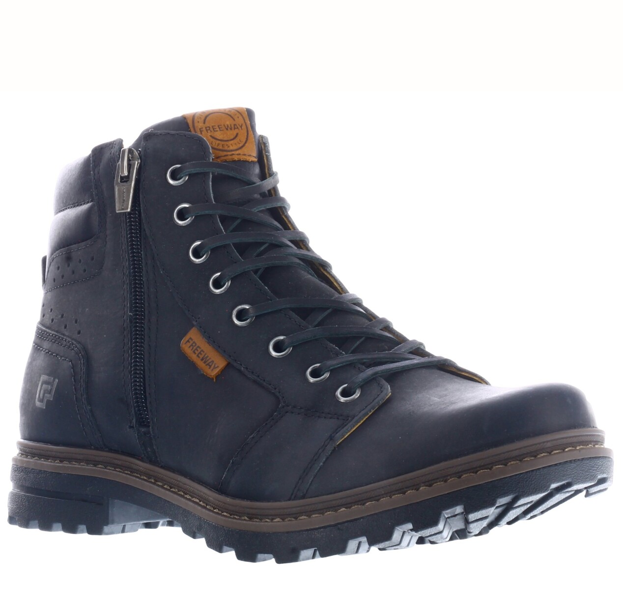 Botas de Hombre Freeway Gor Casual - Negro (Cuero Graso) 
