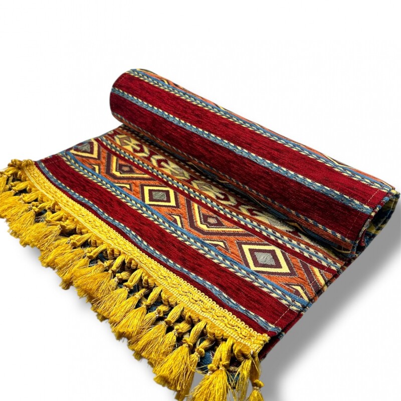 caminero de mesa 2,00 Etnico - Azul y rojo caminero de mesa 2,00 Etnico - Azul y rojo