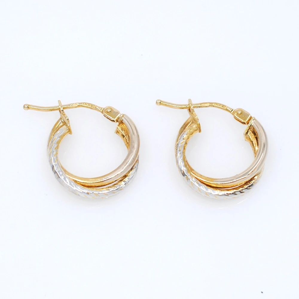 Aros en oro 18k dos tonos Aros en oro 18k dos tonos