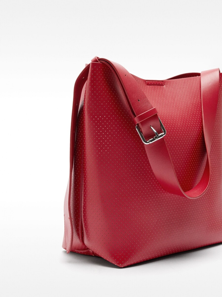 Bolso De Hombro Con Textura rojo