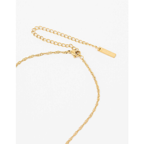 Cadena Acero Con Dije Nácar Dorado