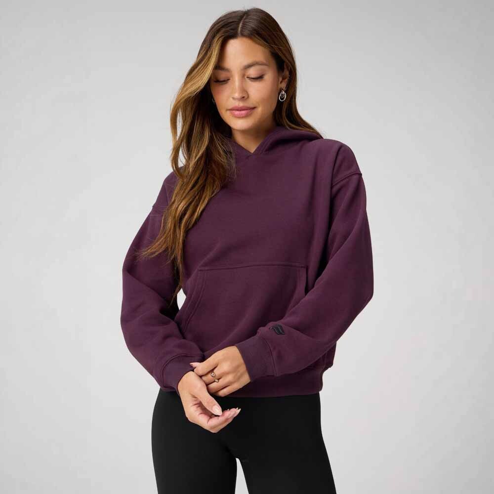 Polera Cozy Fleece Hoodie Mujer Oxblood