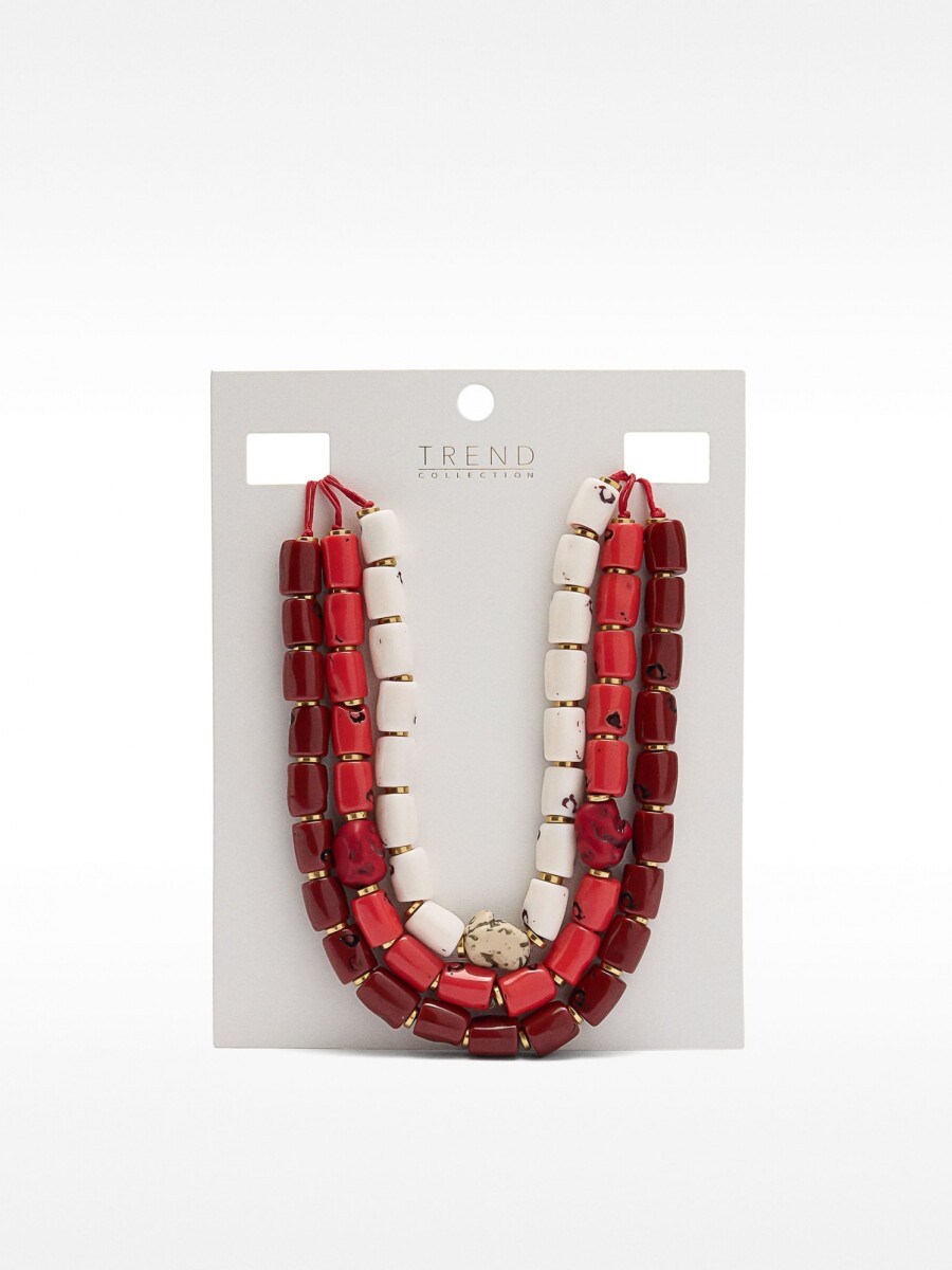 Collar Maxi Triple Con Piedras multicolor