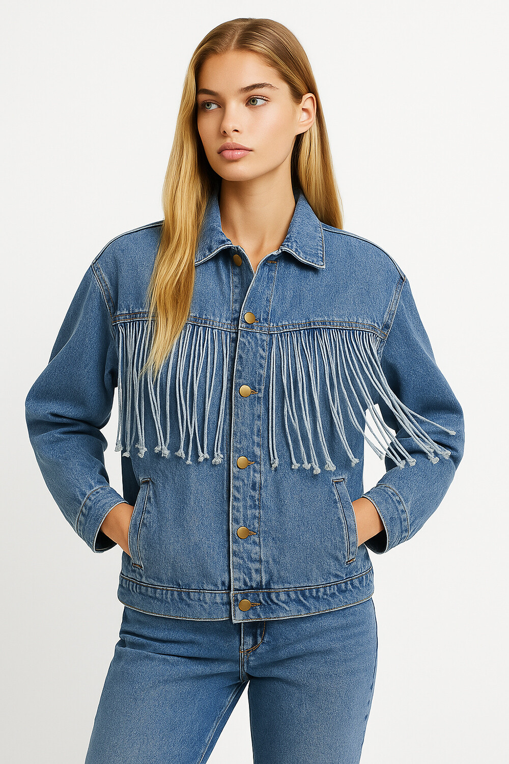 Chaqueta Drusila Azul Grisaceo