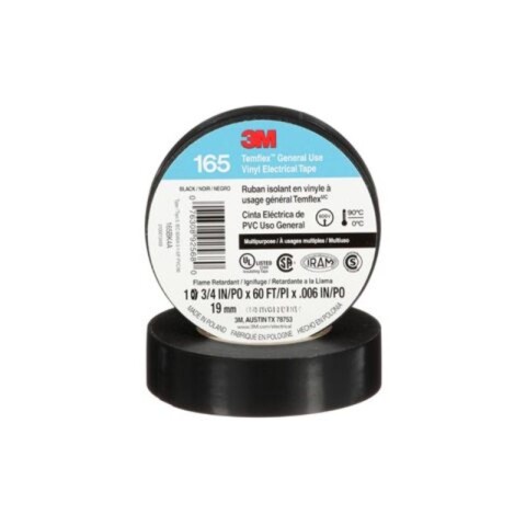 CINTA AISLADORA DE PVC 3M TEMFLEX 165 19MM x 9 M NEGRO CINTA AISLADORA DE PVC 3M TEMFLEX 165 19MM x 9 M NEGRO