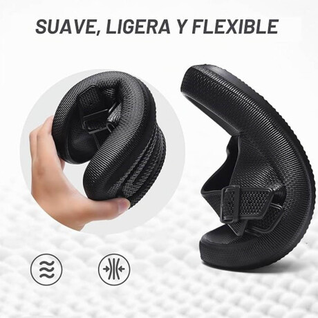 Sandalia Chancleta Hebilla Antideslizante Cómoda Negro