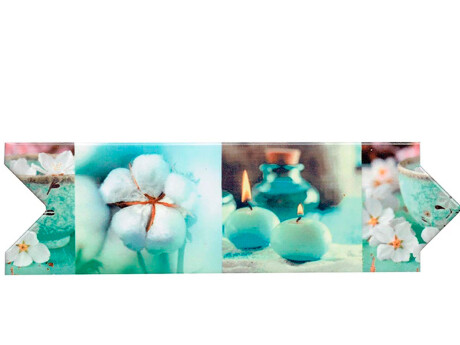 Guarda con decorado mixto de velas y flores 8x25 azulmat 000