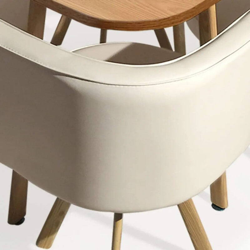 Juego De Comedor Honguito 4 Sillas Mesa 80cm Beige
