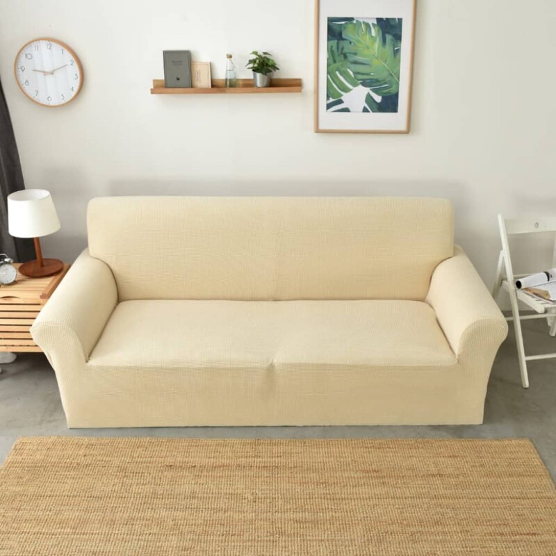 Funda sillón 3 cuerpos lisa crema