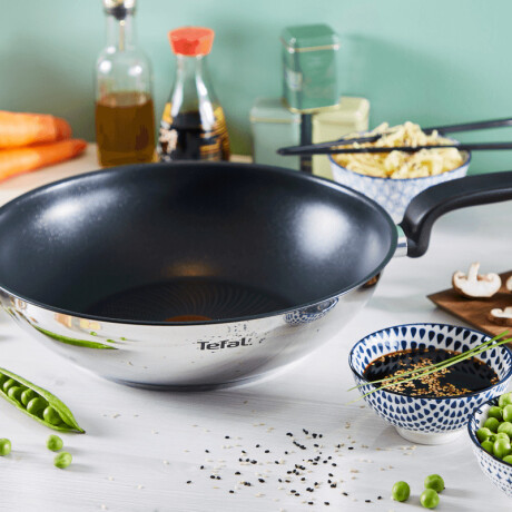 Wok Tefal de acero inoxidable 28CM c/antiadherente Primary Wok Tefal de acero inoxidable 28CM c/antiadherente Primary