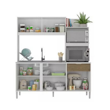 KIT COCINA 5 PUERTAS 1 CAJON BLANCO /AVENA KIT COCINA 5 PUERTAS 1 CAJON BLANCO /AVENA