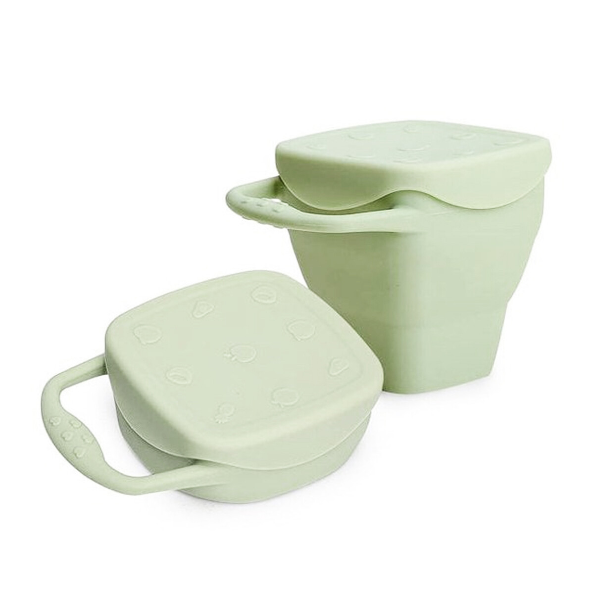 Porta snack de silicona con tapa - Verde 