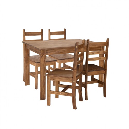 Juego de Comedor Lucia Plus 4 Sillas Madera Oscuro